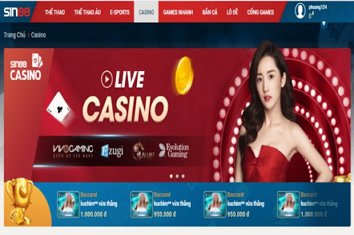 Hướng dẫn chơi Casino Online Sin88 chi tiết